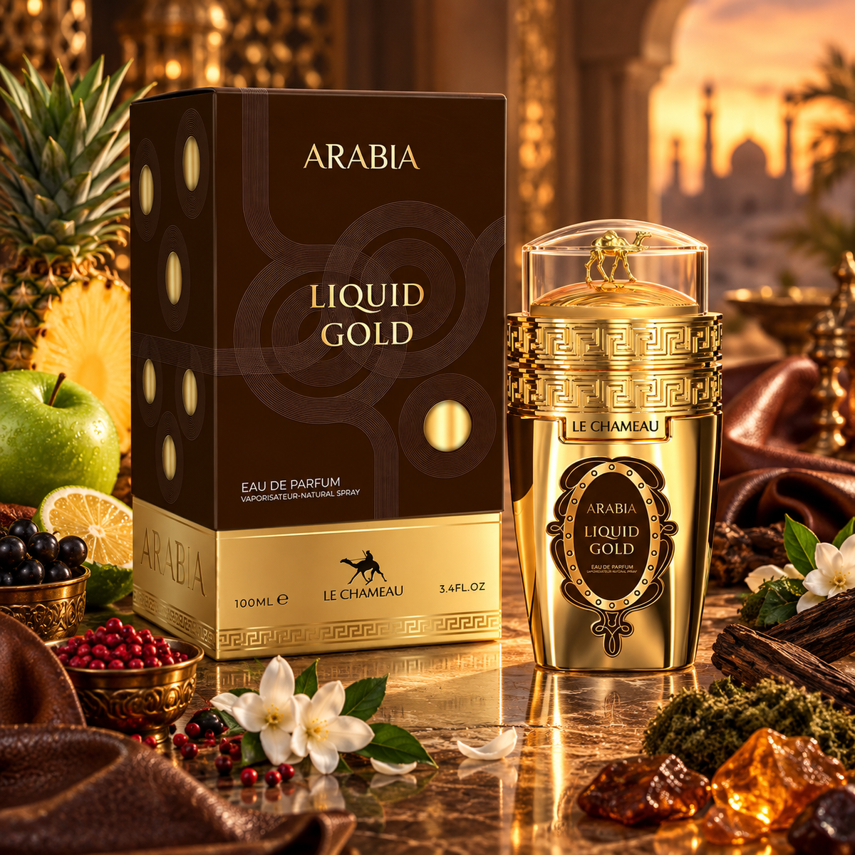 Le Chameau Arabia Liquid Gold Eau de Parfum 100ml bottle