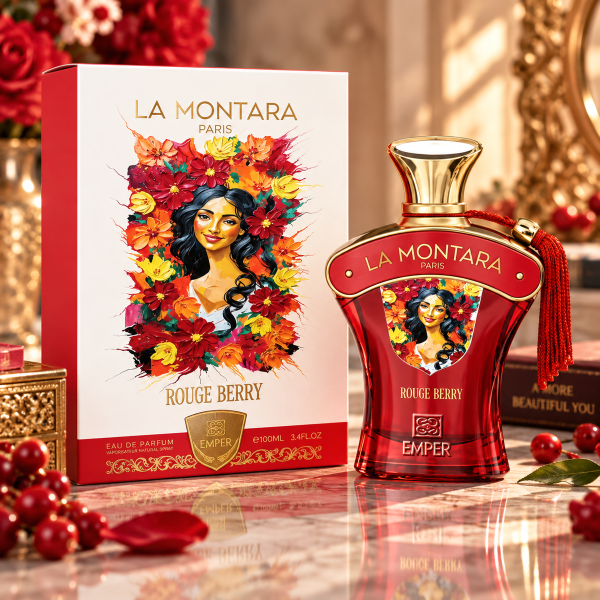 Emper La Montara Paris Rouge Berry Eau de Parfum 100ml bottle